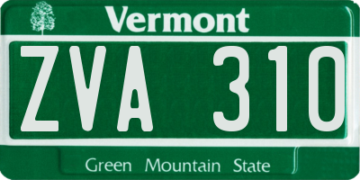 VT license plate ZVA310