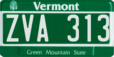 VT license plate ZVA313