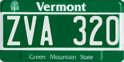 VT license plate ZVA320