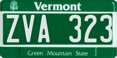 VT license plate ZVA323