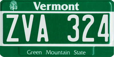 VT license plate ZVA324