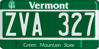 VT license plate ZVA327