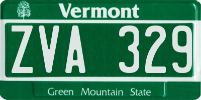 VT license plate ZVA329