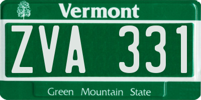 VT license plate ZVA331