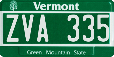 VT license plate ZVA335