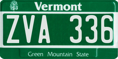 VT license plate ZVA336