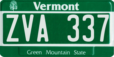 VT license plate ZVA337
