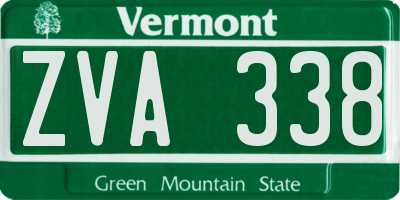 VT license plate ZVA338