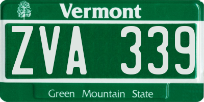 VT license plate ZVA339