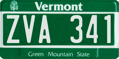 VT license plate ZVA341