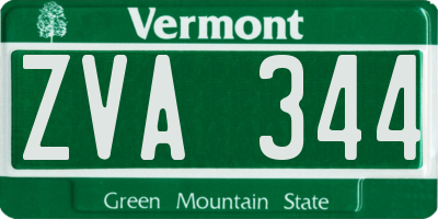 VT license plate ZVA344