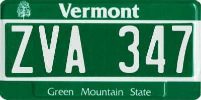 VT license plate ZVA347
