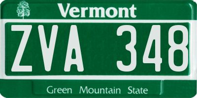 VT license plate ZVA348