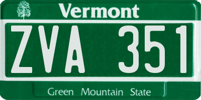 VT license plate ZVA351