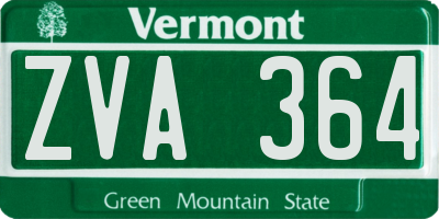 VT license plate ZVA364