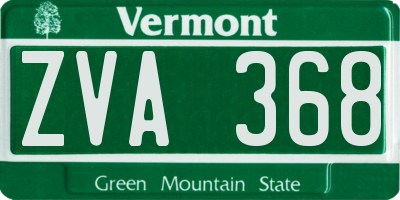 VT license plate ZVA368