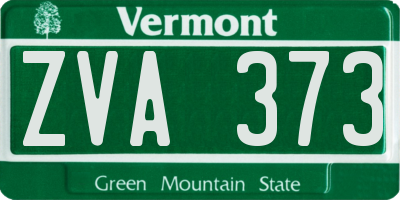 VT license plate ZVA373