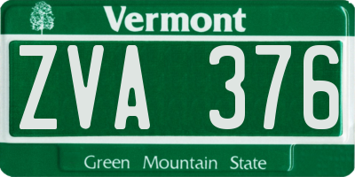 VT license plate ZVA376