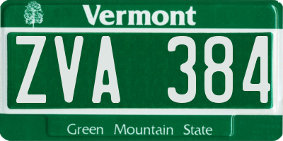 VT license plate ZVA384