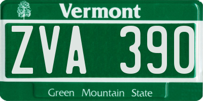 VT license plate ZVA390