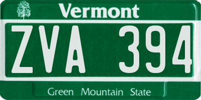VT license plate ZVA394