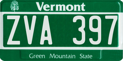 VT license plate ZVA397