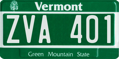 VT license plate ZVA401