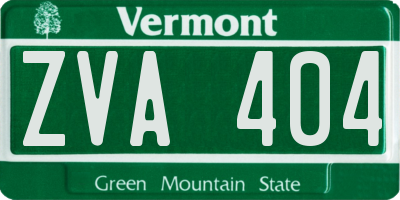 VT license plate ZVA404