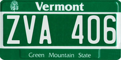 VT license plate ZVA406