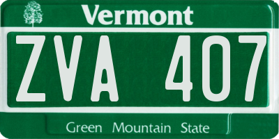 VT license plate ZVA407