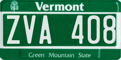 VT license plate ZVA408