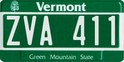VT license plate ZVA411