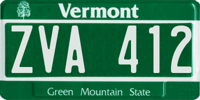 VT license plate ZVA412