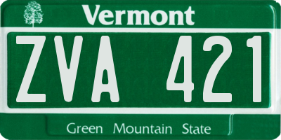 VT license plate ZVA421