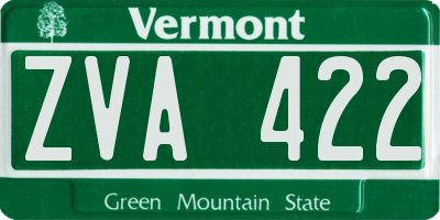 VT license plate ZVA422