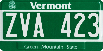 VT license plate ZVA423