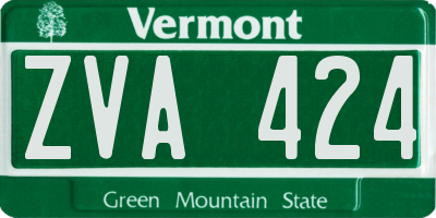 VT license plate ZVA424