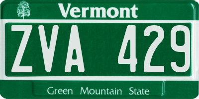 VT license plate ZVA429