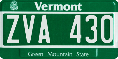 VT license plate ZVA430