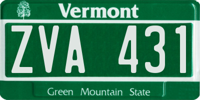 VT license plate ZVA431