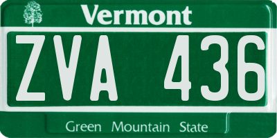 VT license plate ZVA436