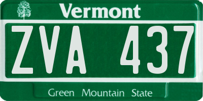 VT license plate ZVA437