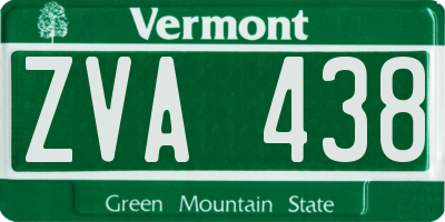 VT license plate ZVA438