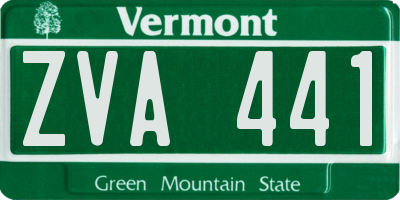 VT license plate ZVA441