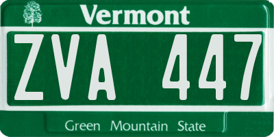 VT license plate ZVA447