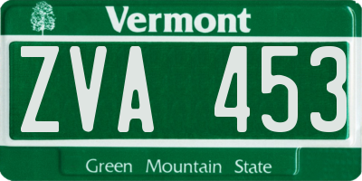 VT license plate ZVA453