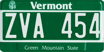 VT license plate ZVA454