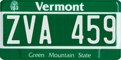 VT license plate ZVA459