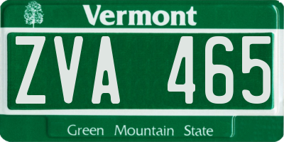 VT license plate ZVA465