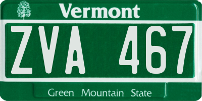 VT license plate ZVA467